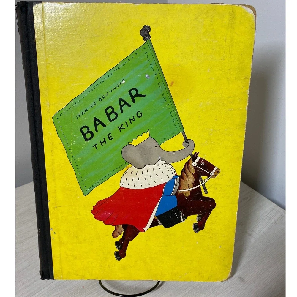 Vintage Babar the Elephant Book Lot 1937 1951 English French Jean de Brunhoff